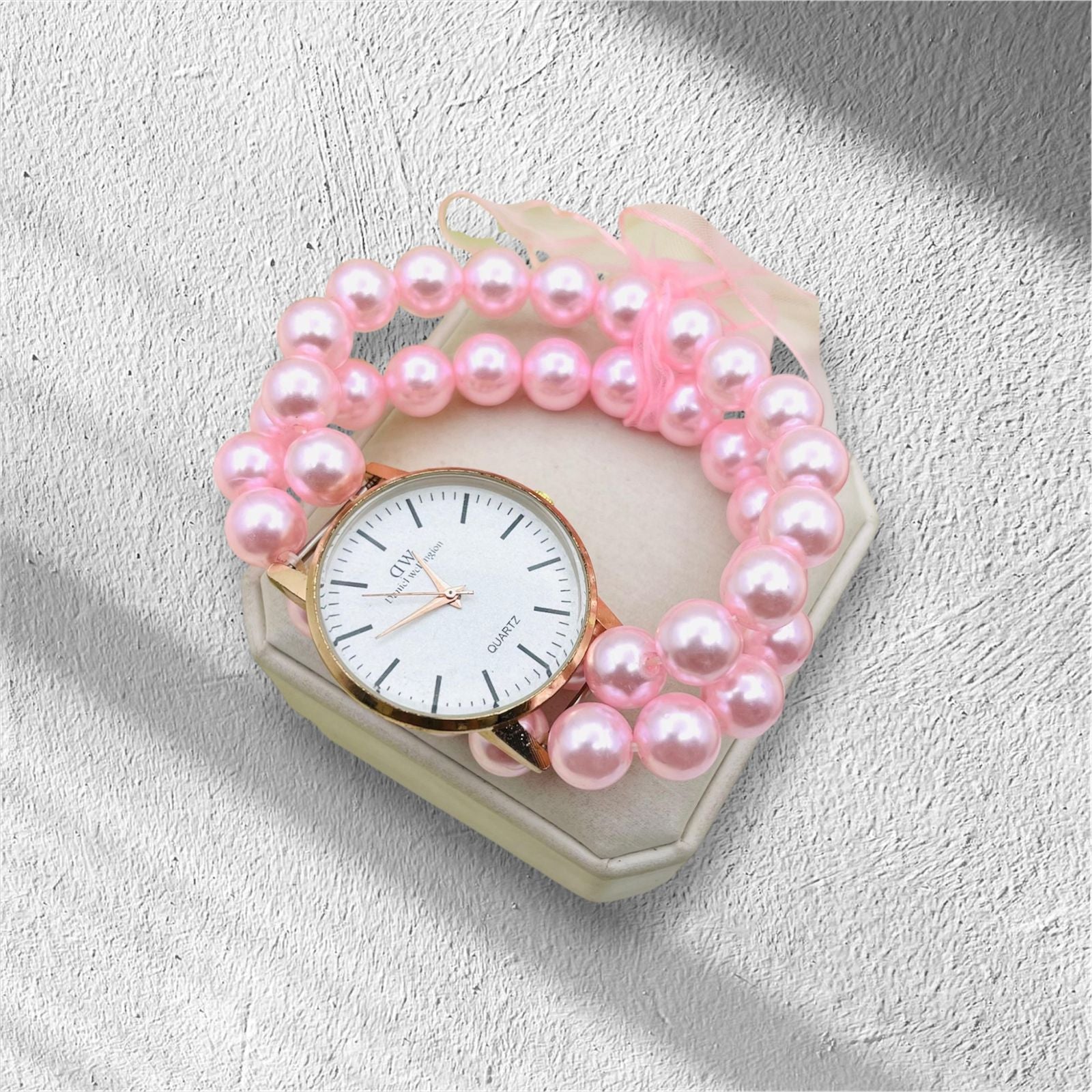 Double Layer Pearls Watch (For Her)