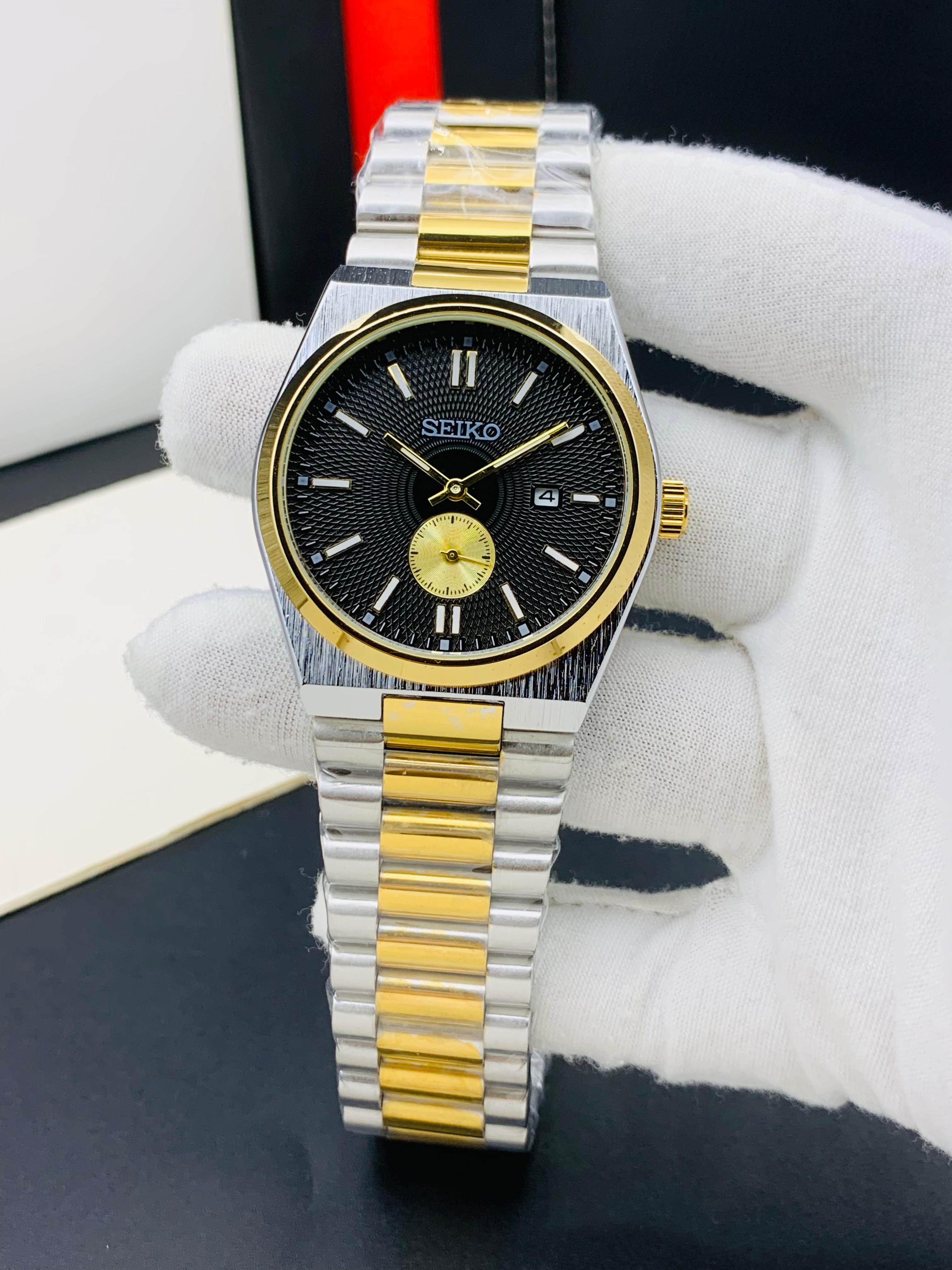 Seiko Down Second Watch (Gold & Silver)