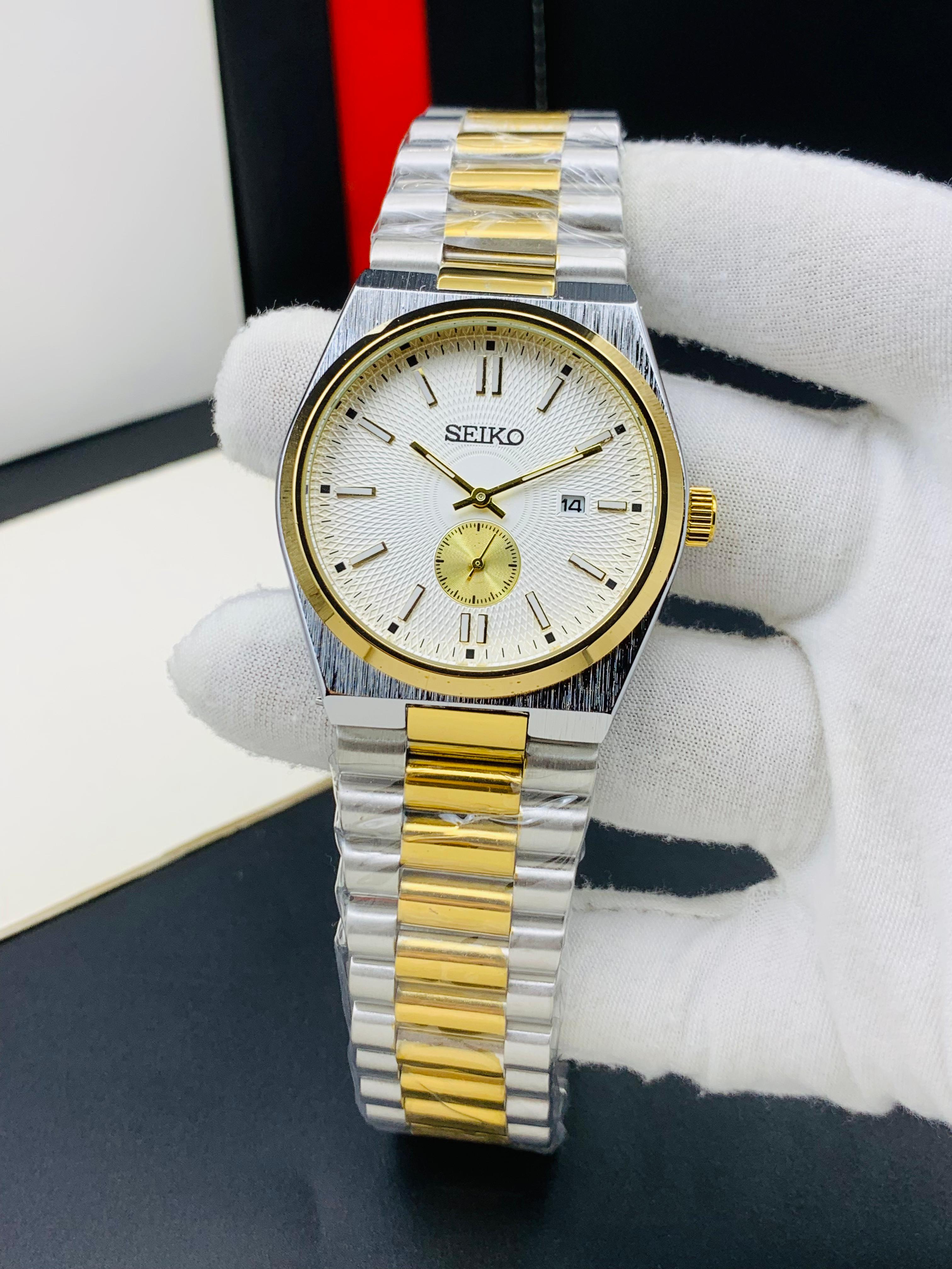Seiko Down Second Watch (Gold & Silver)
